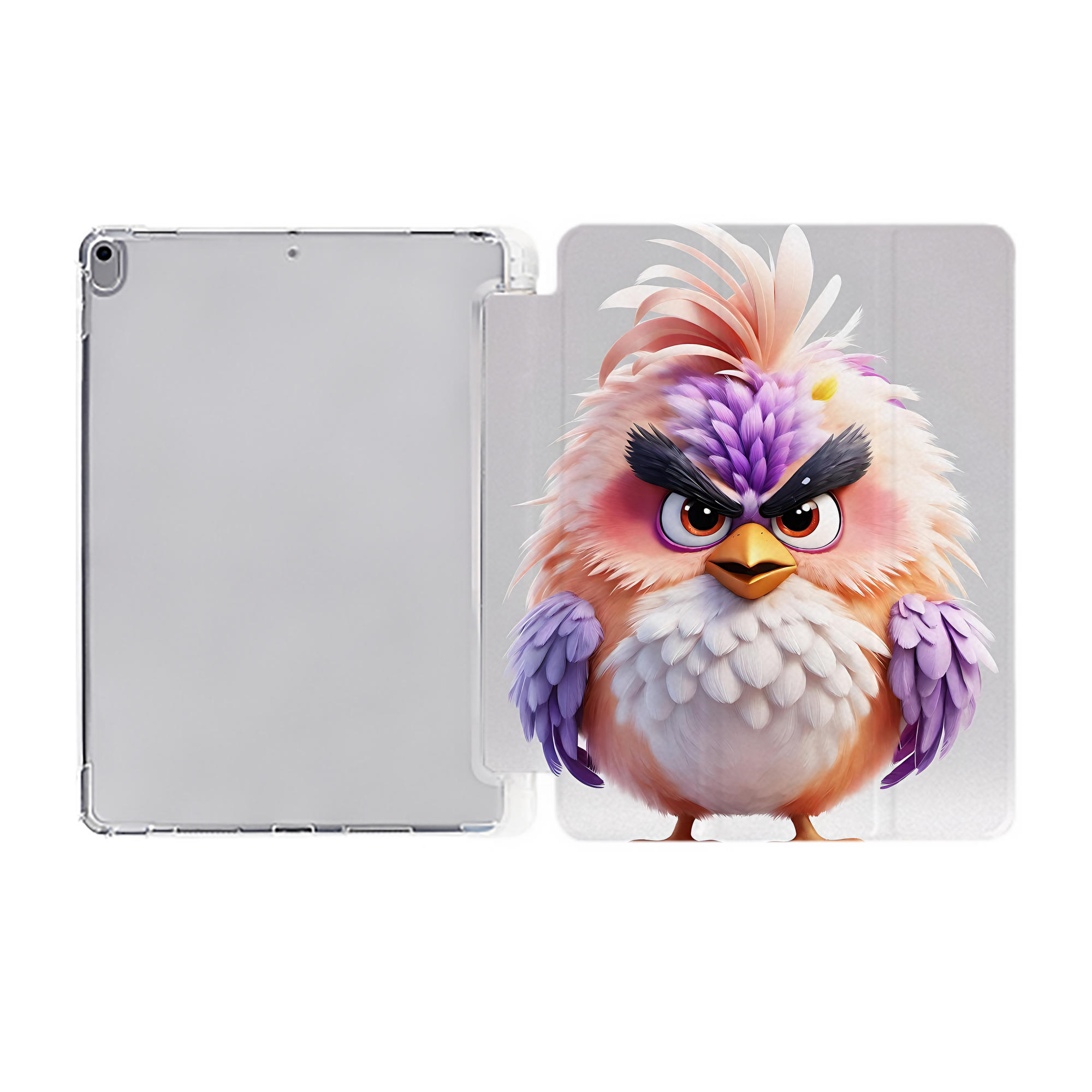 （画像用） Angry Birds アングリーバード IPad ケース ペン収納付き 三つ折りスタンド PUレザー×シリコン 対応機種9.5/10.5/10.9インチ